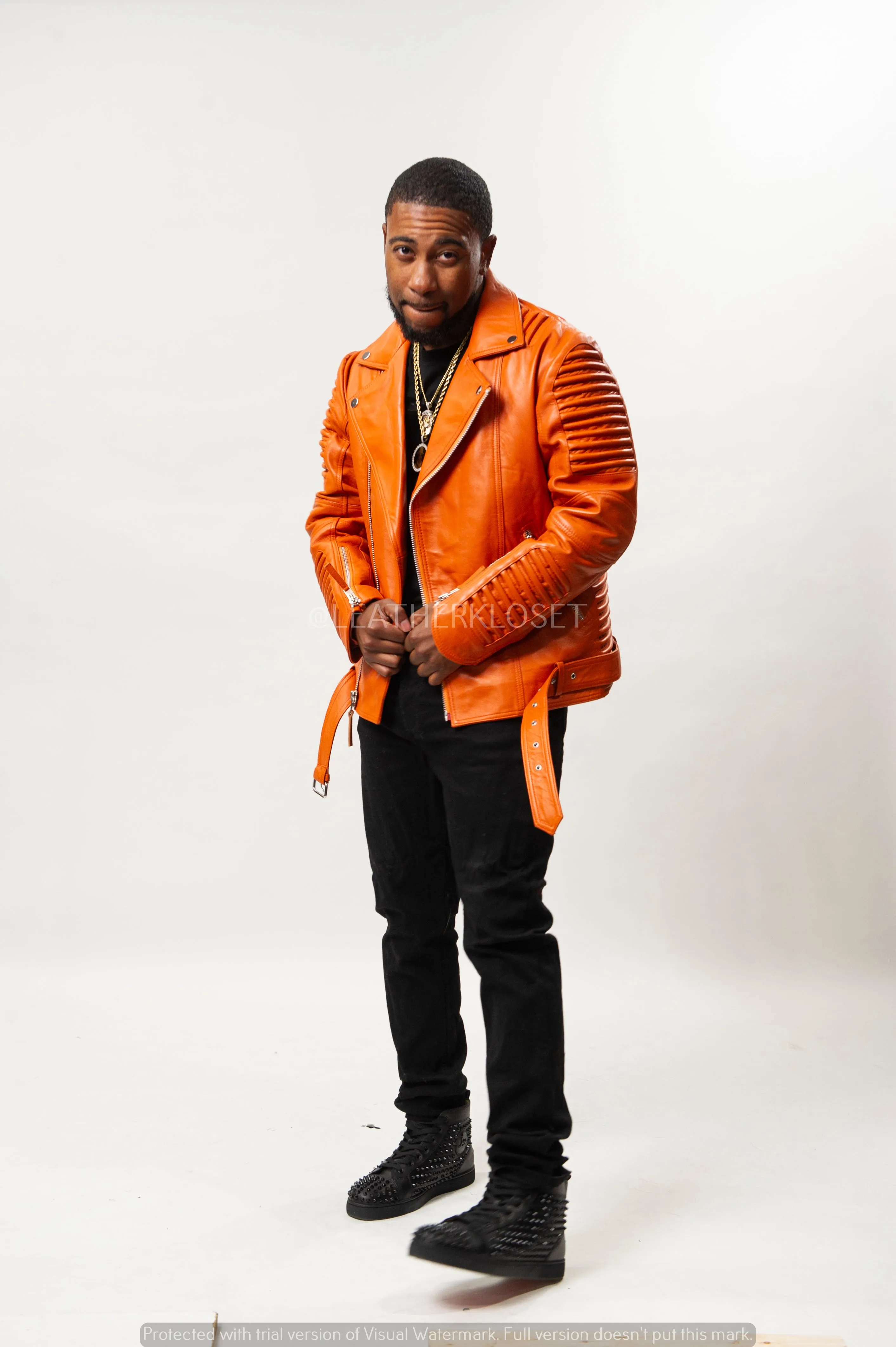 Men's Trey Biker Jacket [Orange]