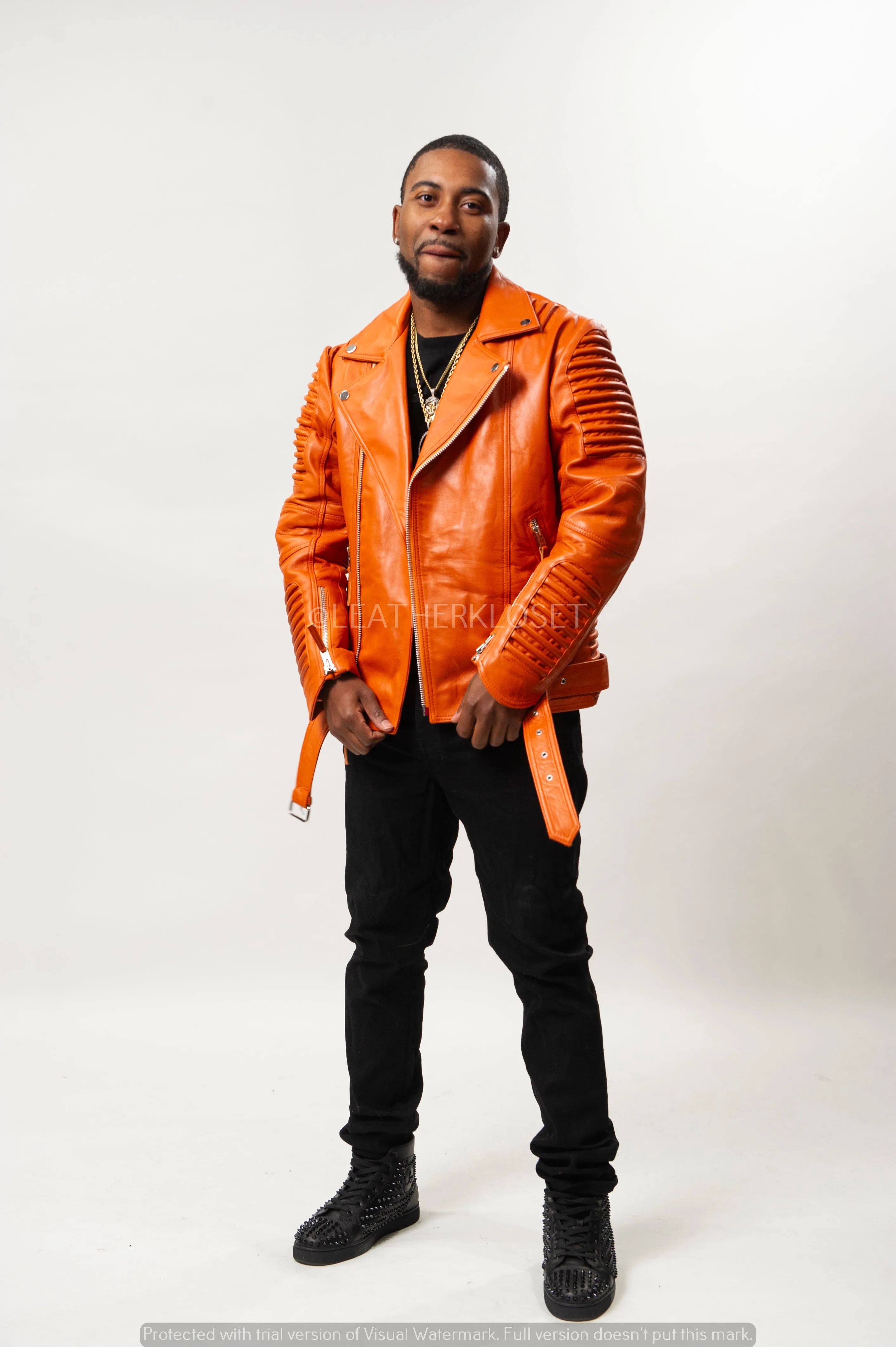 Men's Trey Biker Jacket [Orange]