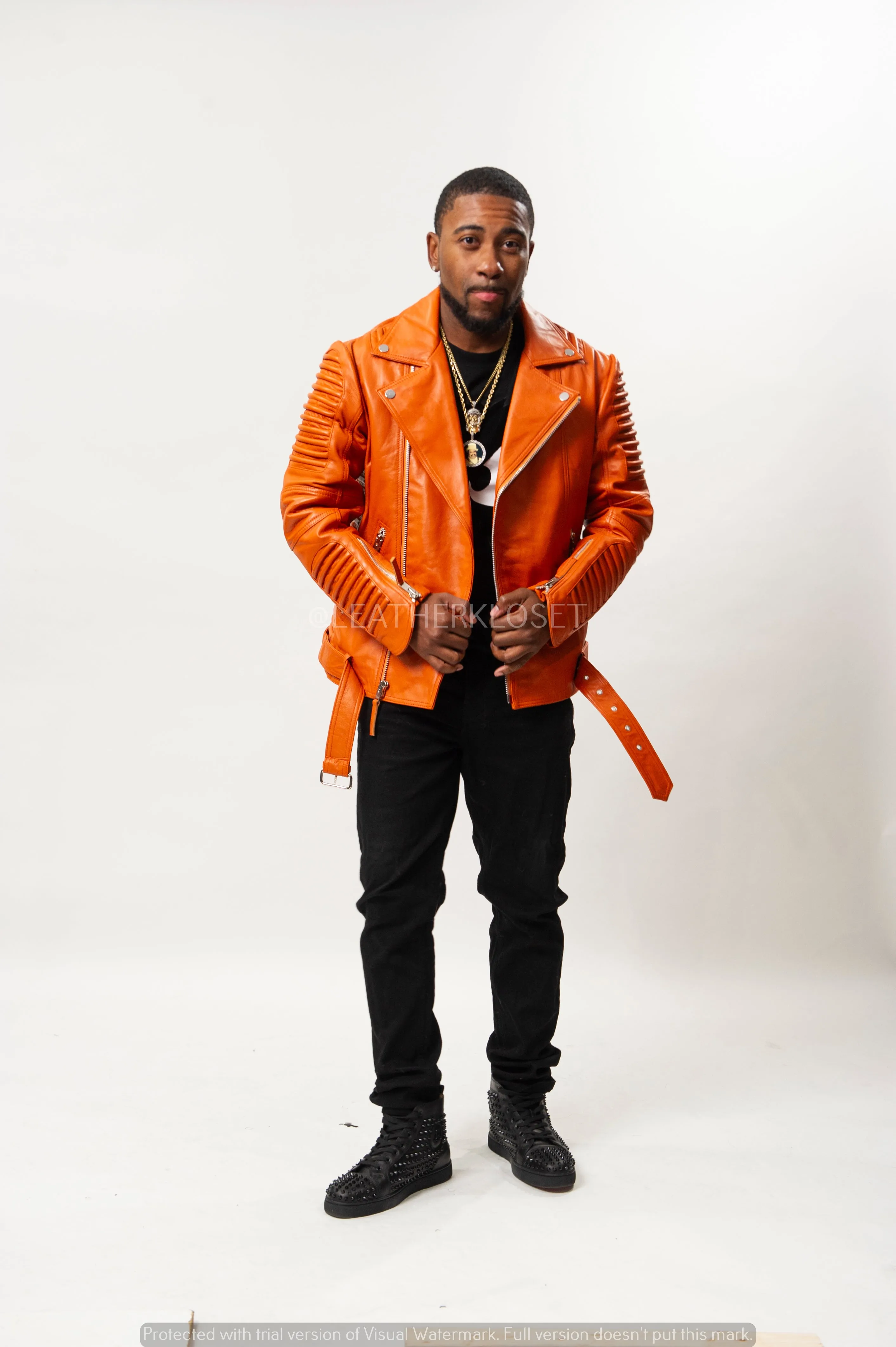 Men's Trey Biker Jacket [Orange]