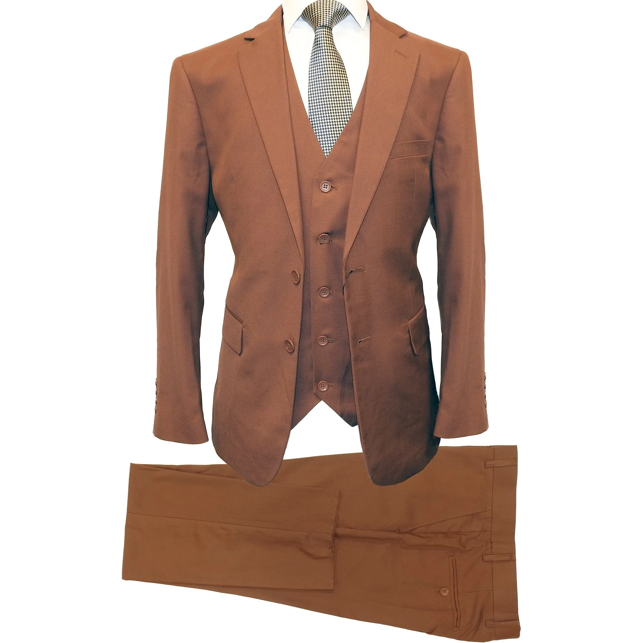 MILANO LABEL VESTED SUIT/COPPER