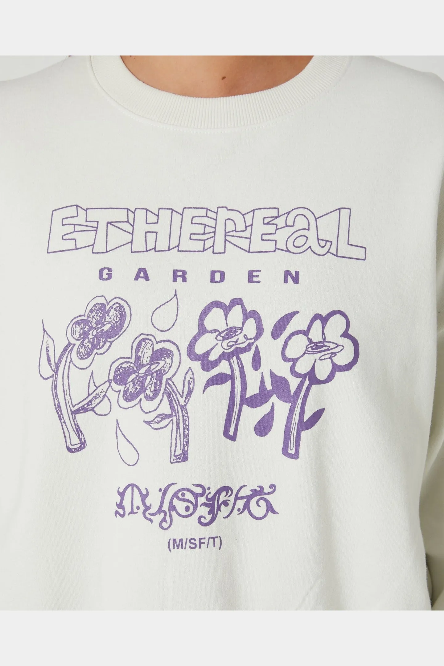 Misfit ethereal cropped crew - dirty white