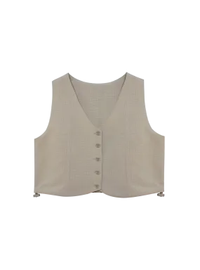 Multi-Way Vest Top (Seersucker Taupe)