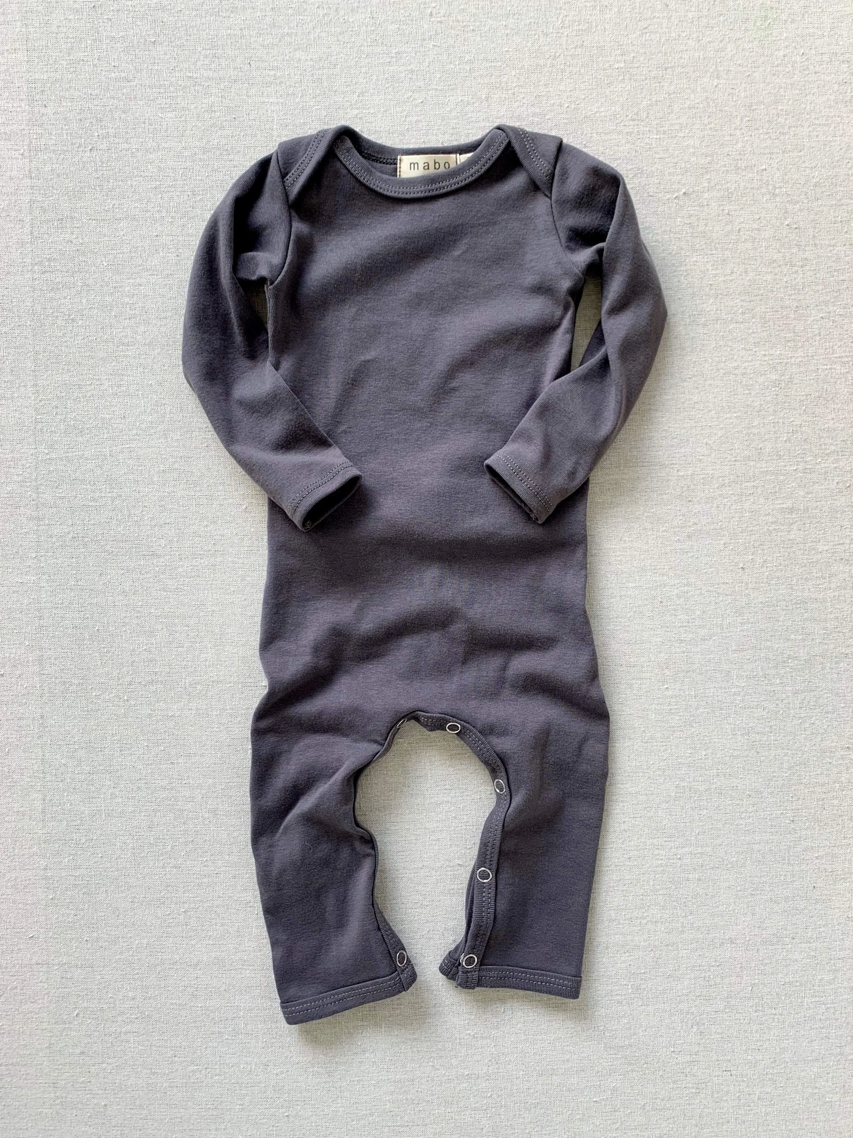 organic cotton long john - graphite