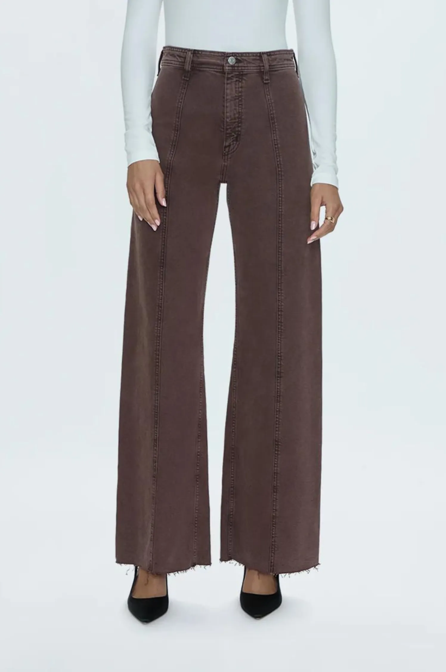 Penny High Rise Wide Leg Crop - Dark Roast