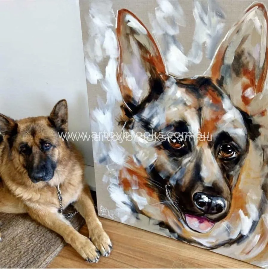 Pet portrait - Zara  90x90cm