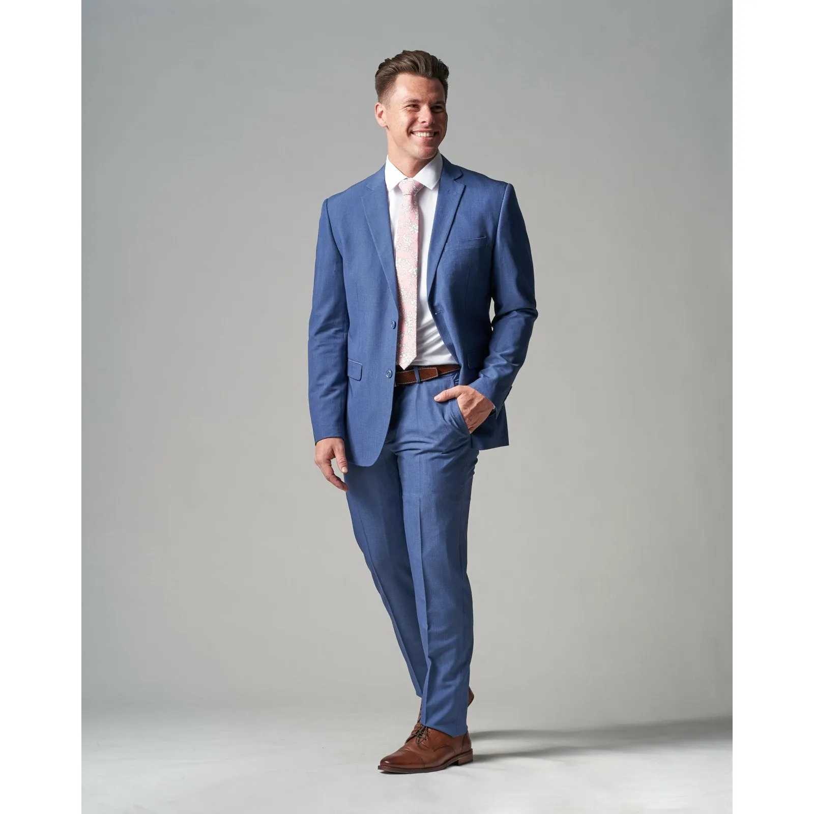 Powder Blue Tempo Stretch Slim Fit Suit