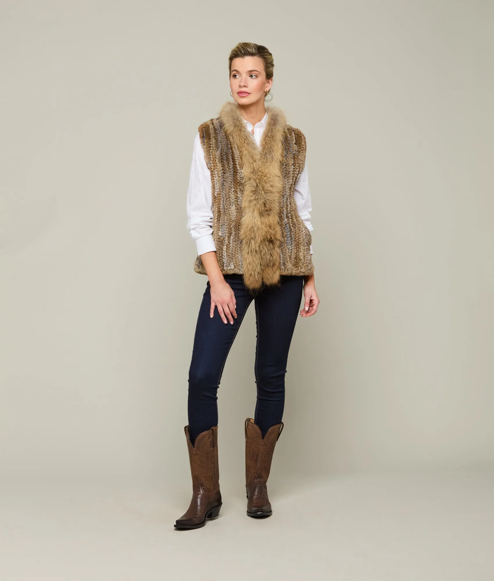 Rabbit Fur Vest :: Natural