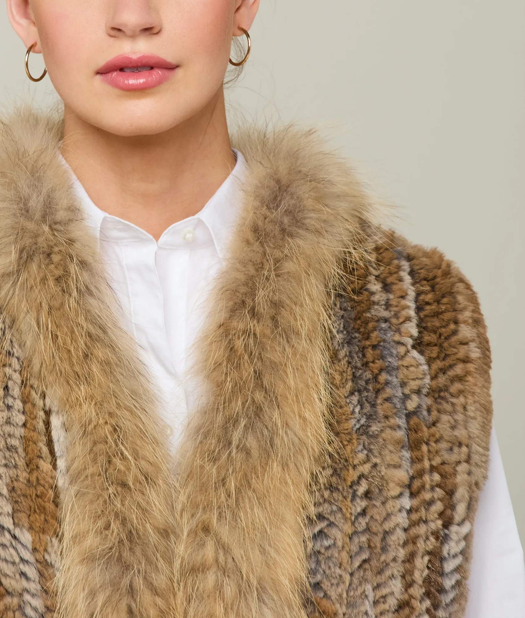 Rabbit Fur Vest :: Natural