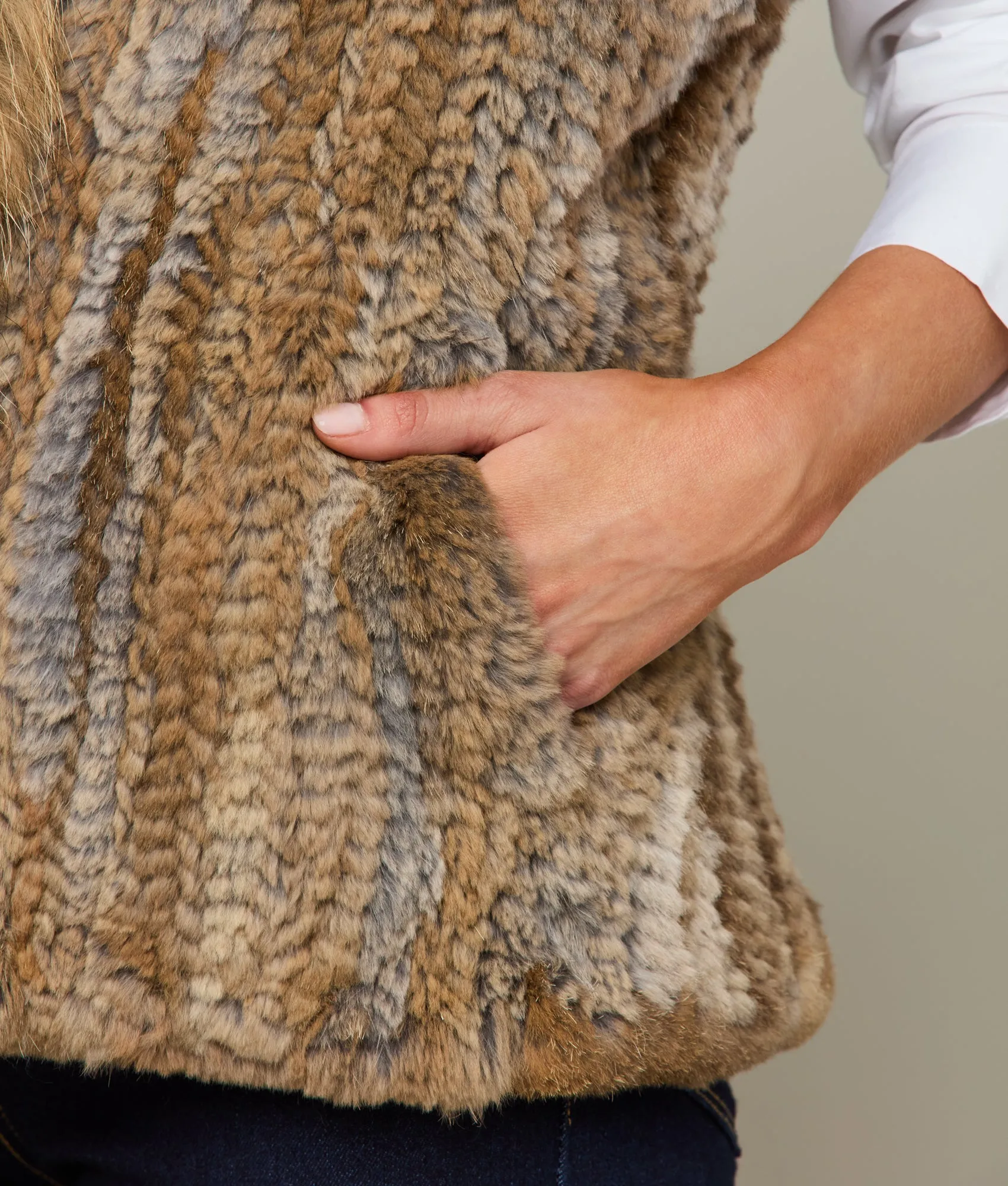 Rabbit Fur Vest :: Natural