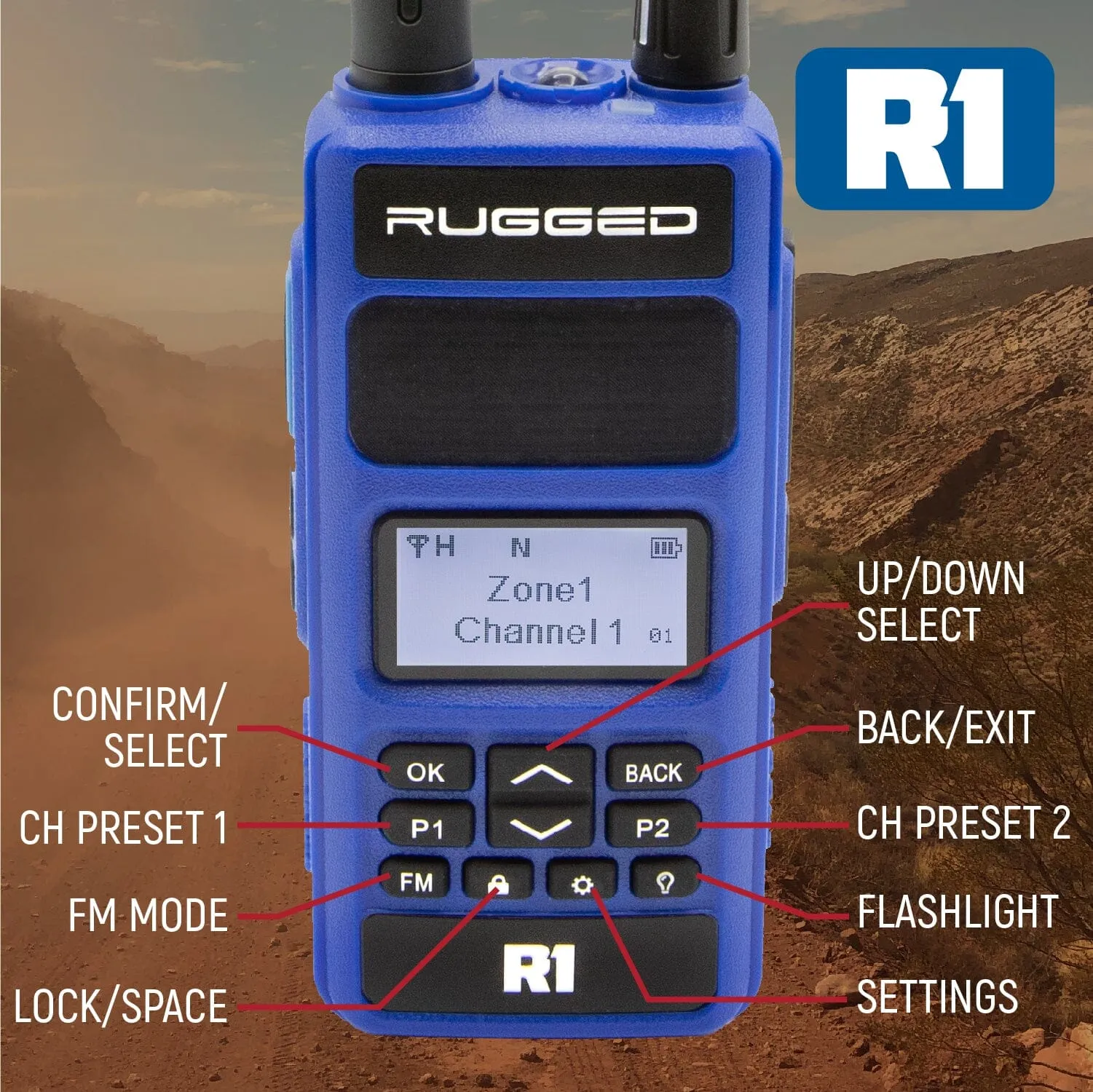 Rugged R1 Business Band Handheld Radio - Digital and Analog