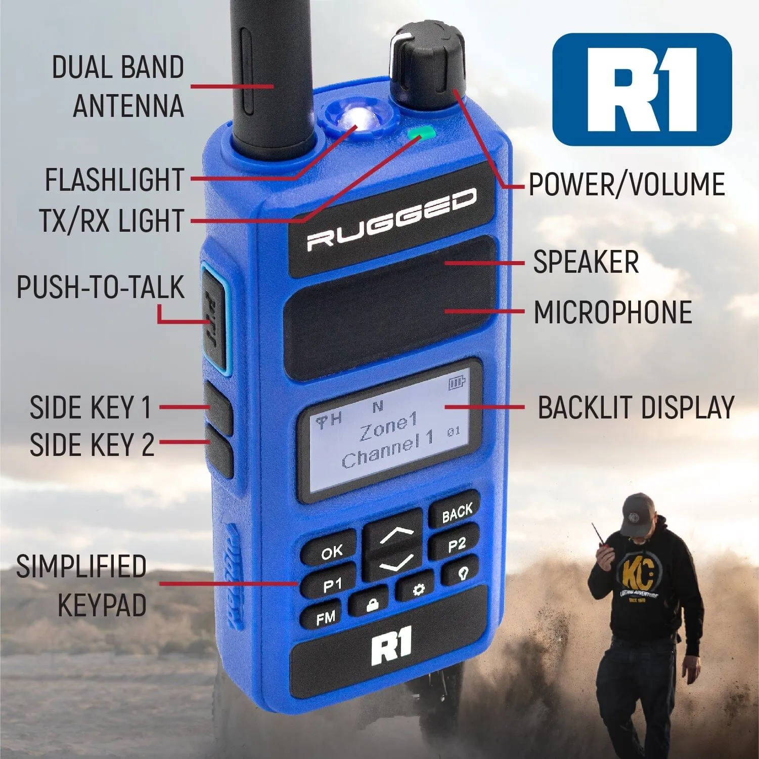 Rugged R1 Business Band Handheld Radio - Digital and Analog