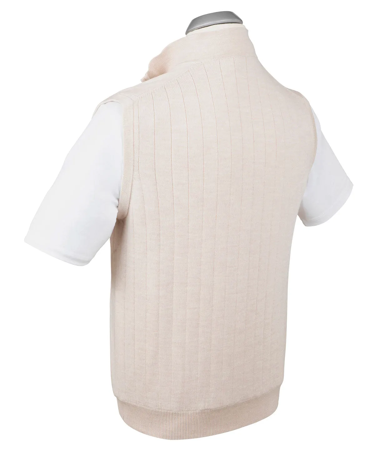 Signature Merino Lined Quarter-Zip Mock Neck Wind Vest