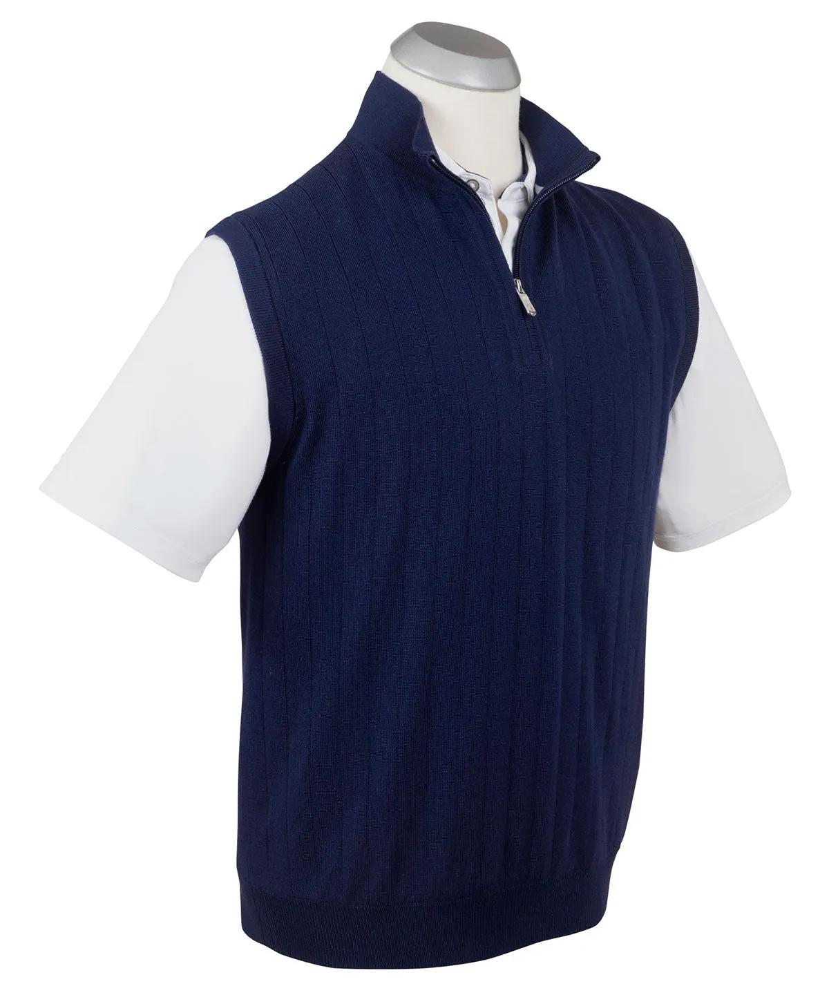 Signature Merino Lined Quarter-Zip Mock Neck Wind Vest