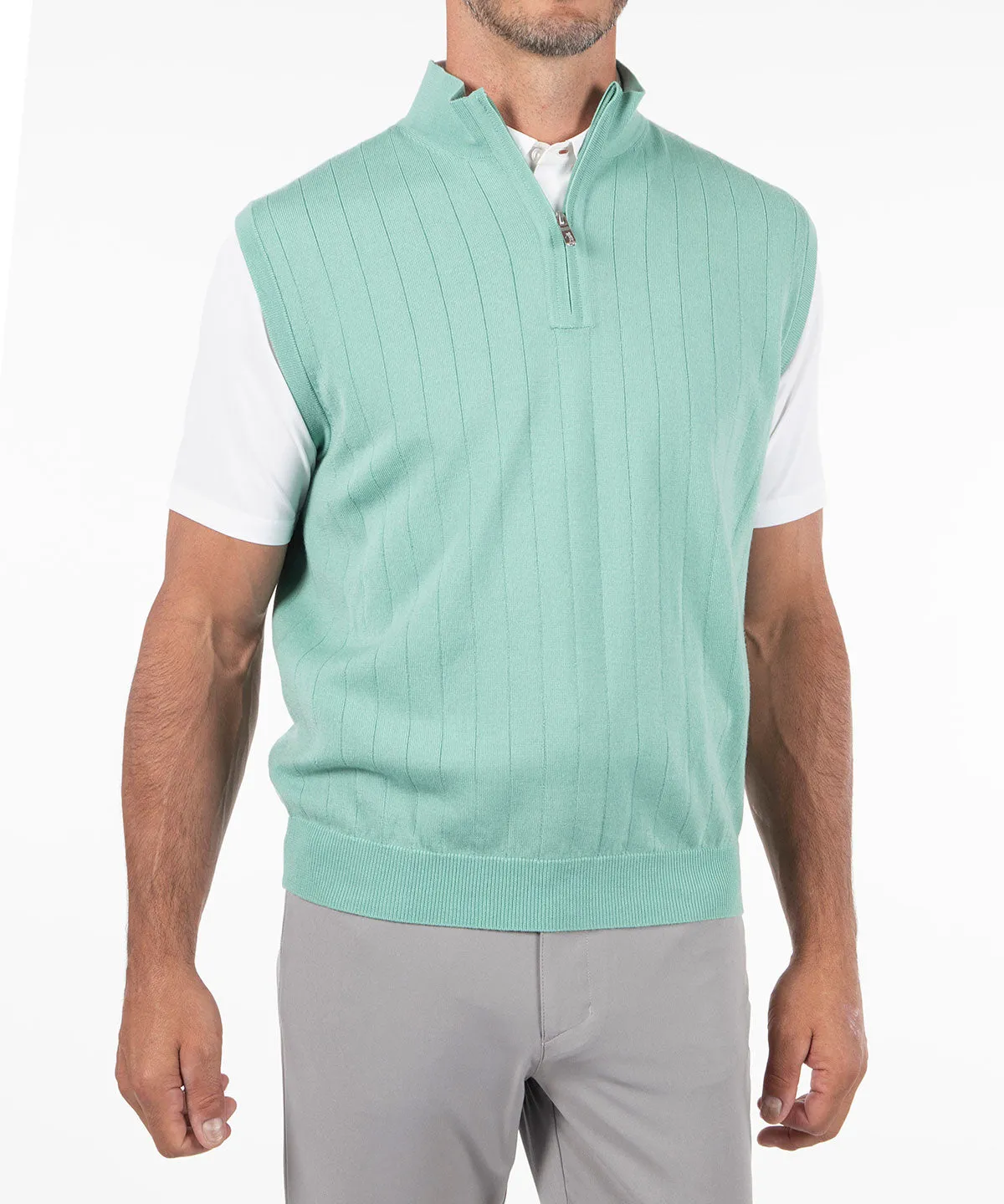 Signature Merino Lined Quarter-Zip Mock Neck Wind Vest