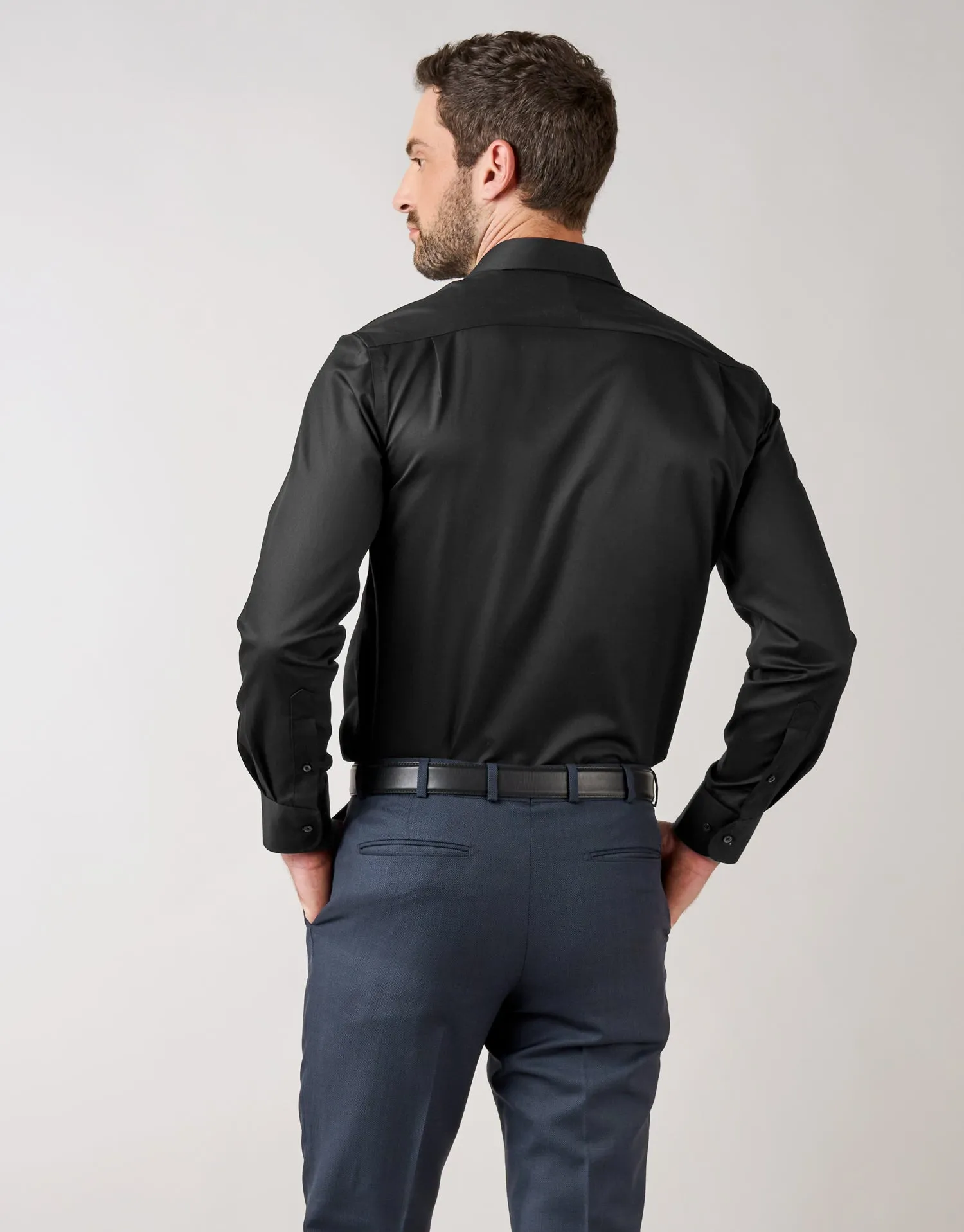 Sinatra Black Twill Business Shirt