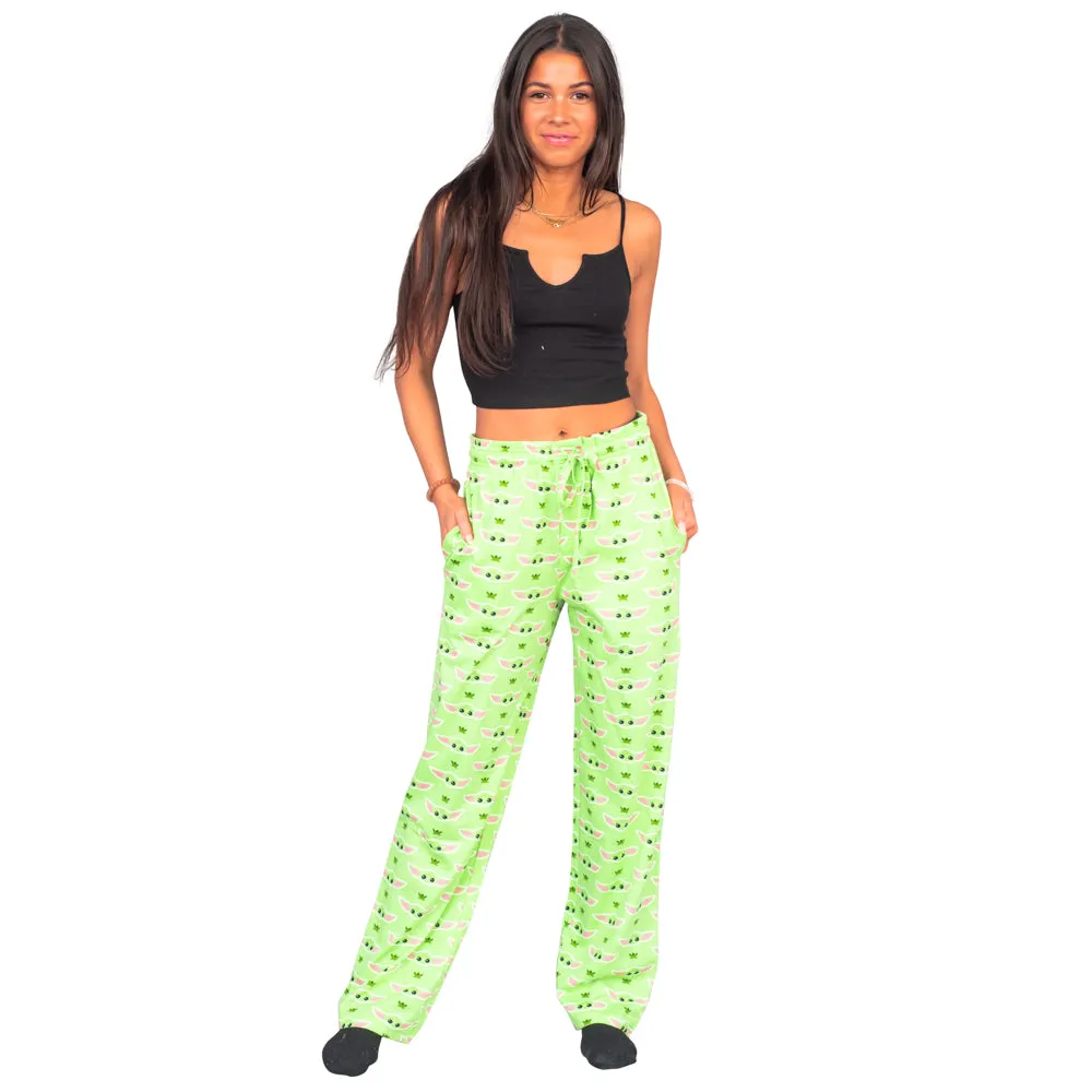 Star Wars Baby Yoda and Frogs Pajamas Green Lounge Pants