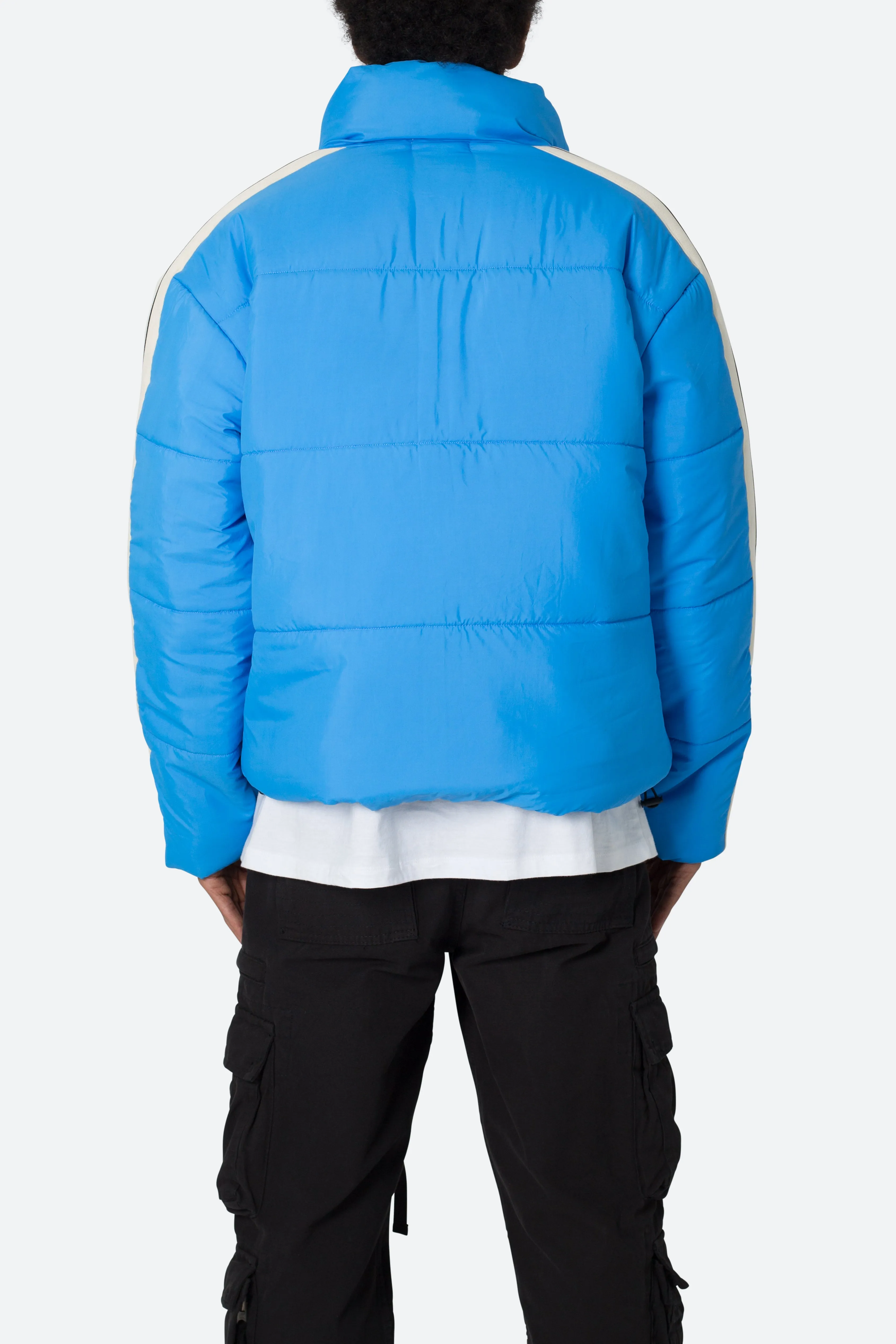 Striped Puffer Jacket - Blue