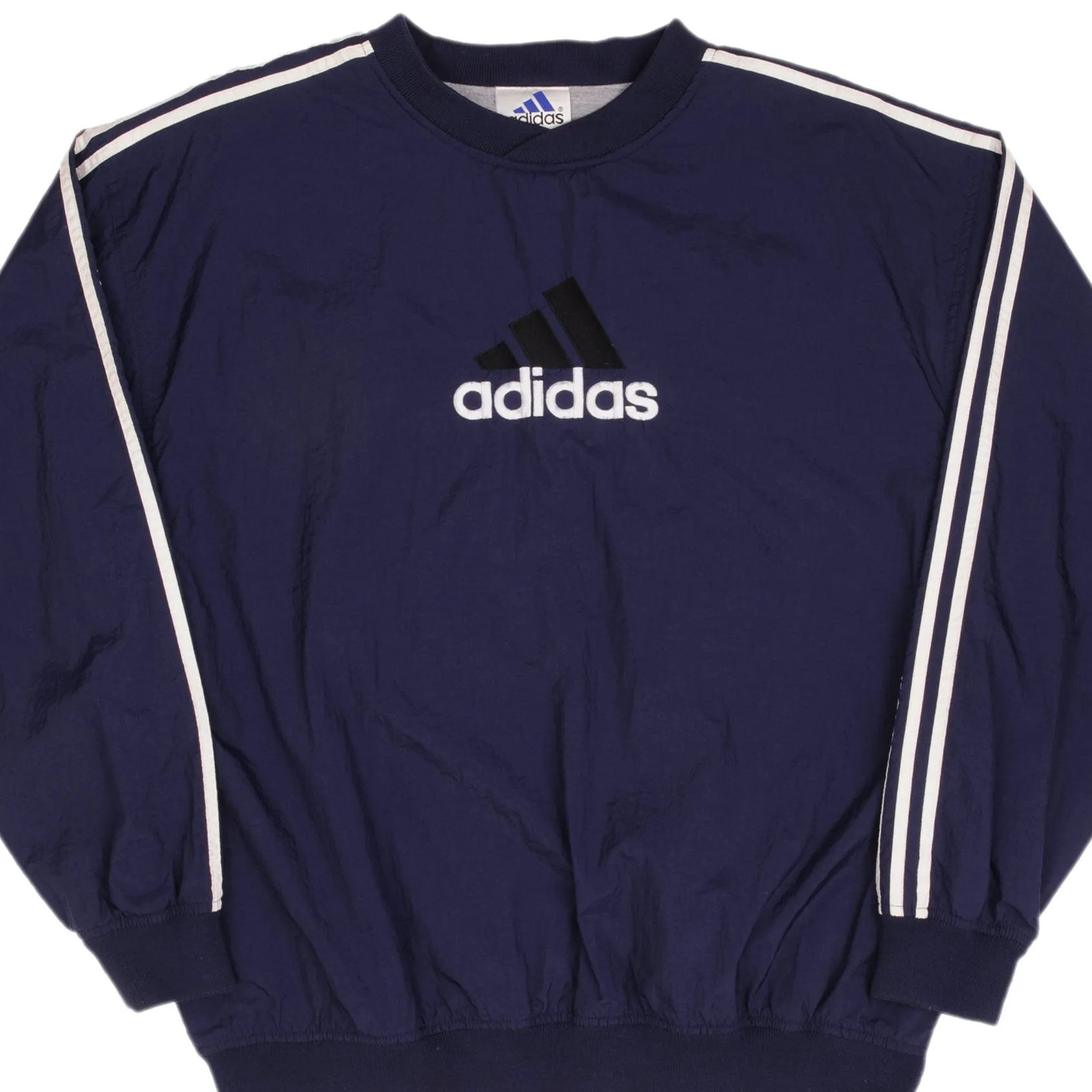 VINTAGE ADIDAS BIG LOGO WINDBREAKER PULLOVER JACKET 1990S SIZE LARGE