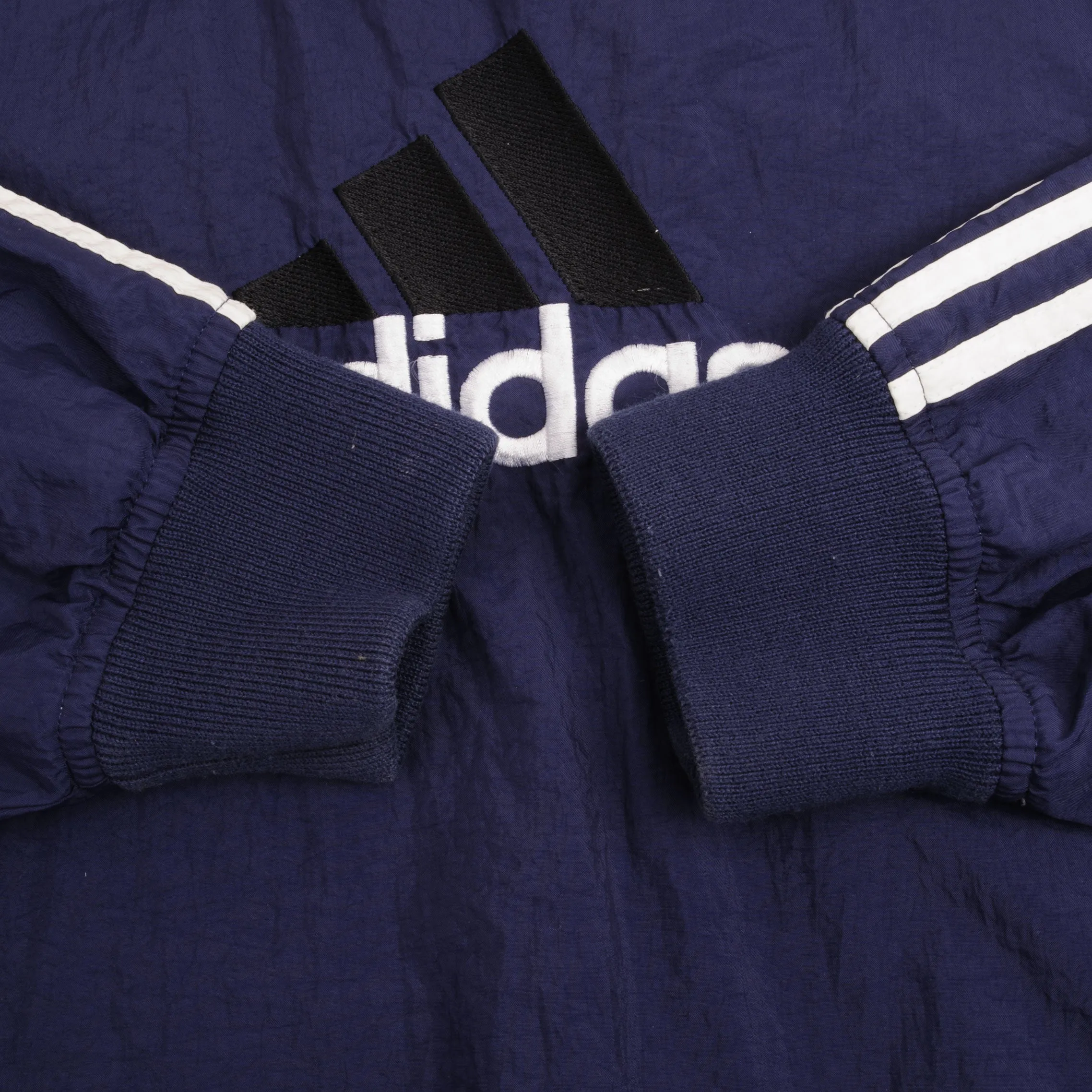 VINTAGE ADIDAS BIG LOGO WINDBREAKER PULLOVER JACKET 1990S SIZE LARGE