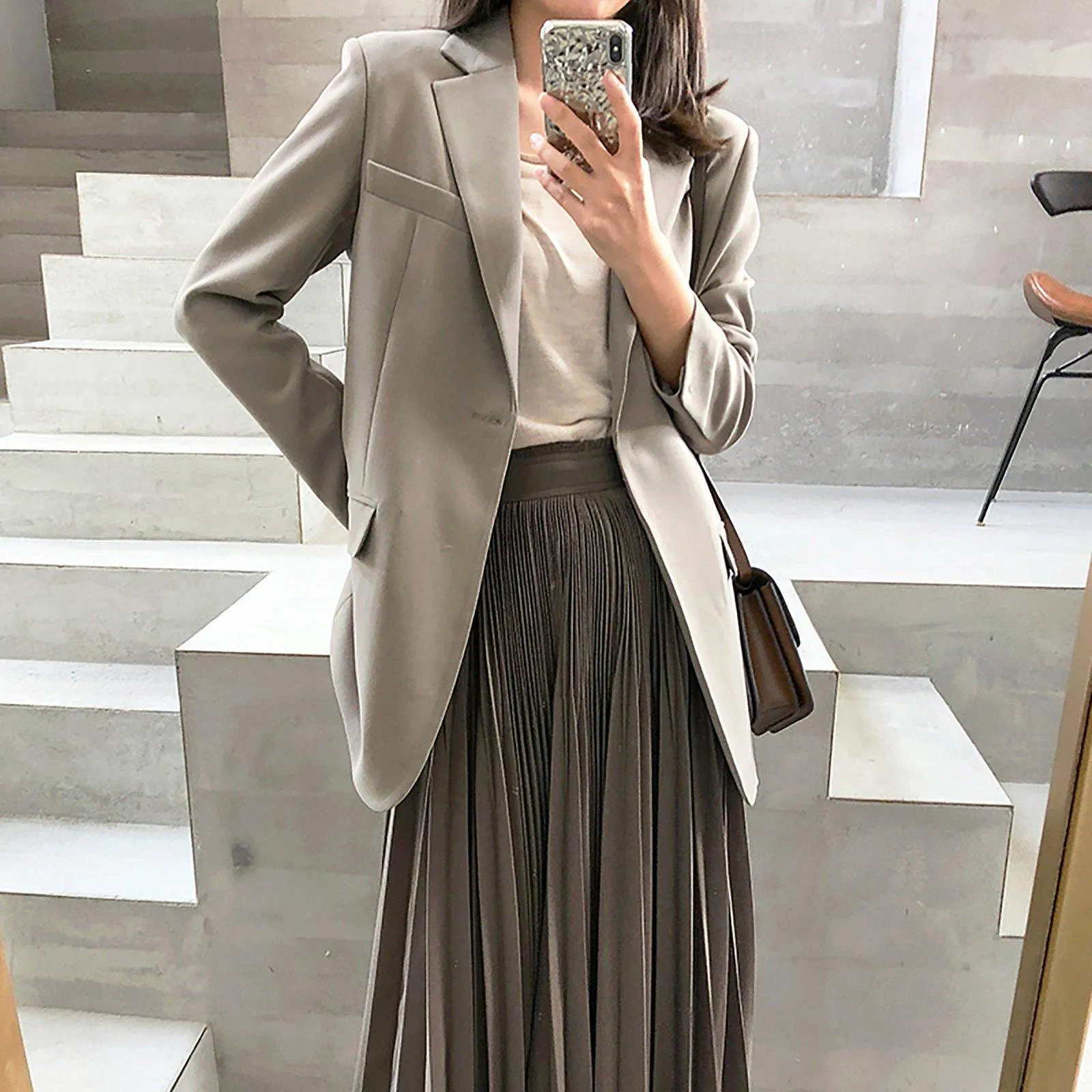 Women one button Blazer,Coral Asymmetric Blazer Suit,Gray Blazer Suit,Business Attire Sexy Office Wear,Spring Autumn Suit Coat,Wedding Suit