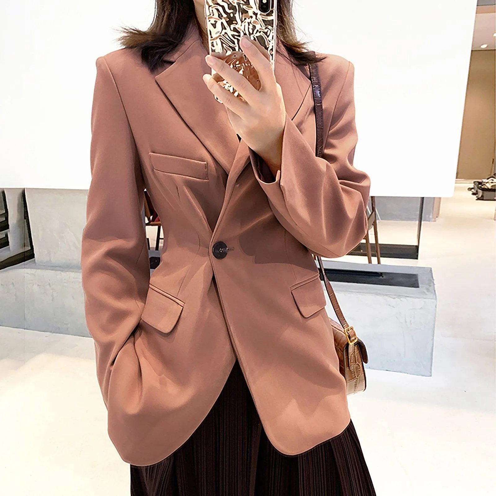 Women one button Blazer,Coral Asymmetric Blazer Suit,Gray Blazer Suit,Business Attire Sexy Office Wear,Spring Autumn Suit Coat,Wedding Suit