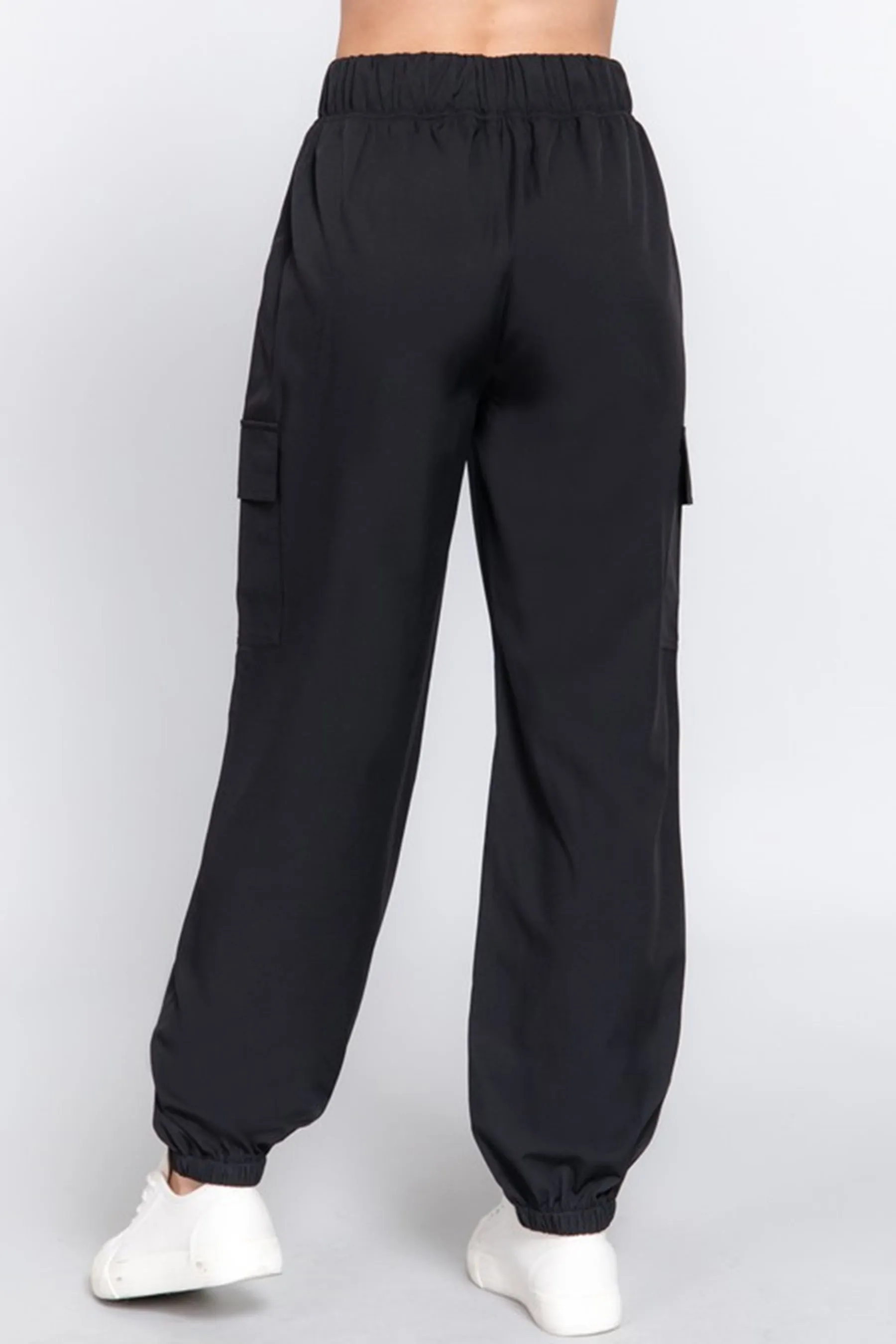 Women's Casual Elastic Waist Jogger Cargo Pants with Pockets