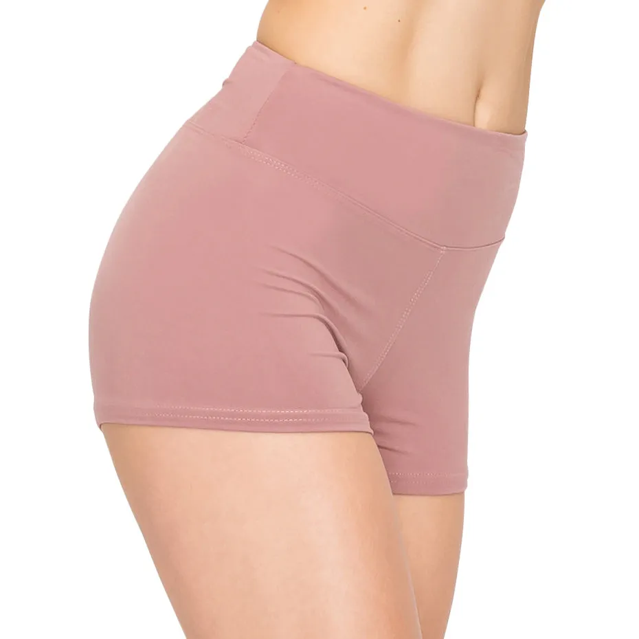 Workout Yoga Shorts - 3 Inch Waistband - Solid Colors *AMAZON BESTSELLER*