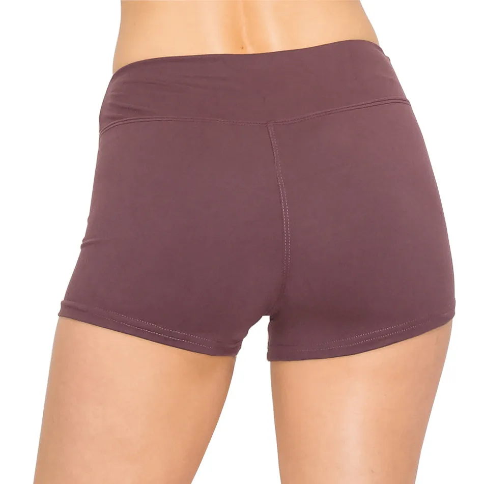 Workout Yoga Shorts - 3 Inch Waistband - Solid Colors *AMAZON BESTSELLER*