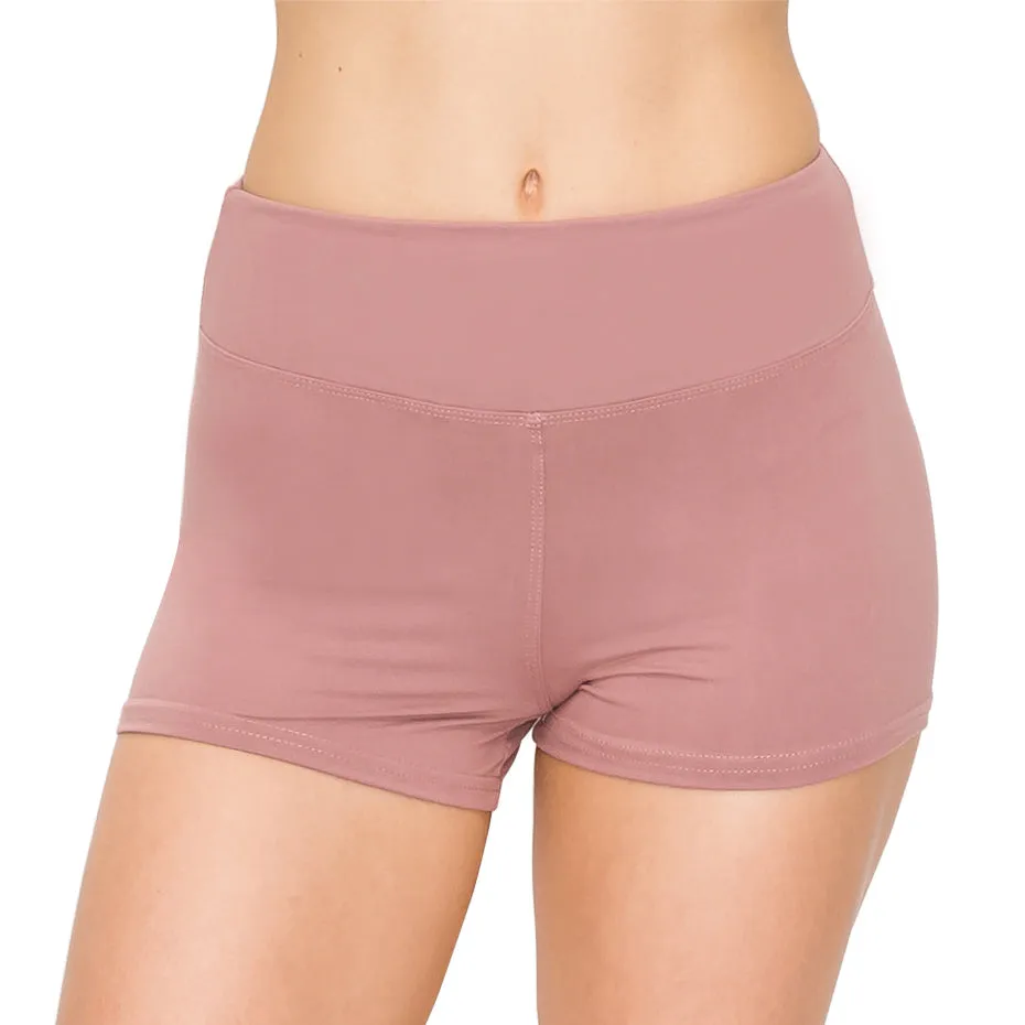 Workout Yoga Shorts - 3 Inch Waistband - Solid Colors *AMAZON BESTSELLER*