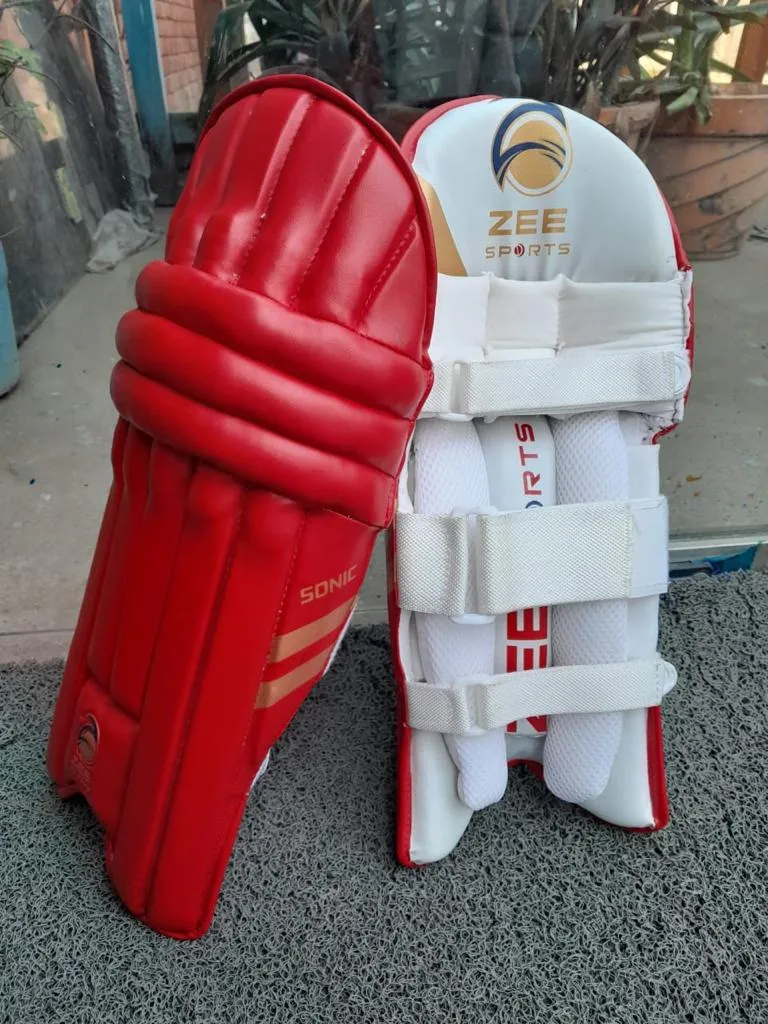 Zee Sports Batting Pads, Model Sonic Range Junior, XXS, Red